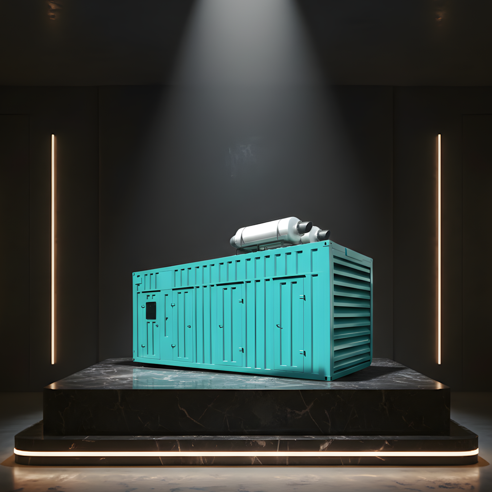 Containerized silent diesel generator with soundproof enclosure for industrial power backup