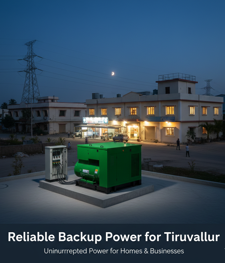 Diesel generator providing reliable backup power for homes and businesses in Tiruvallur