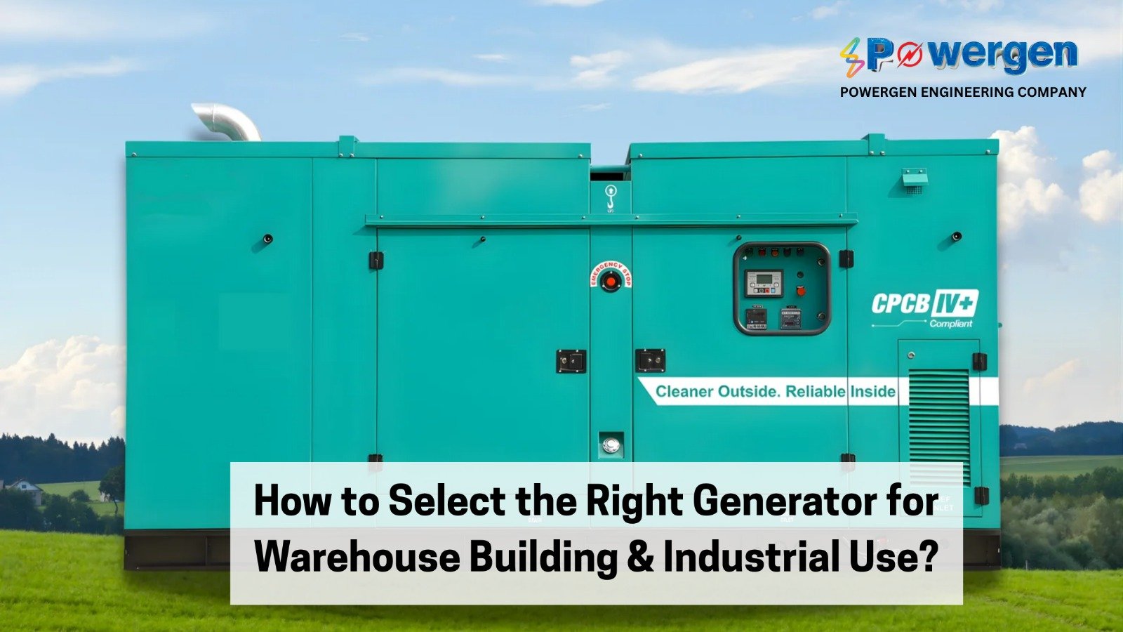 Gensets Chennai – CPCB IV+ compliant industrial diesel generator for warehouse and industrial use by Powergen Engineering Company
