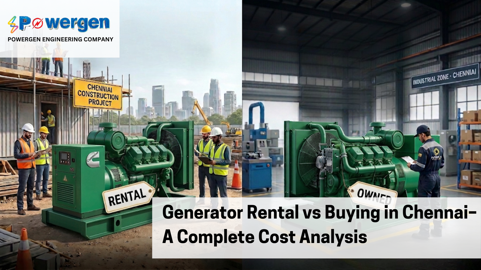 Generator rental vs buying in Chennai cost comparison with industrial diesel generator setup