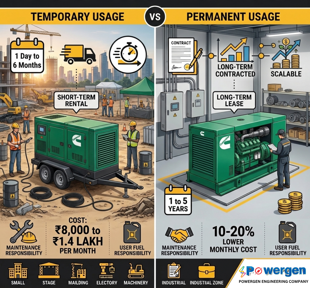 How generator rental works in Chennai short term vs long term generator rental vs buying comparison