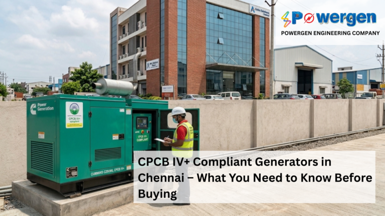 CPCB IV+ compliant generators Chennai with low emission silent diesel generator installation